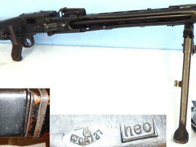 WW2 Nazi German Maschinengewehr MG 42, 7.92mm Machine Gun By 'bnz (Steyr Daimler Austria) With Bi-Pod By ‘hec’ Steinbach & Vollmann, Heiligenhaus Bez. Duesseldorf. Sn 22534:10 WW2 Nazi German Maschinengewehr MG 42, 7.92mm Machine Gun By 'bnz (Steyr Daimler Austria) With Bi-Pod By ‘hec’ Steinbach & Vollmann, Heiligenhaus Bez. Duesseldorf. Sn 22534:10 Various  Machine Gun