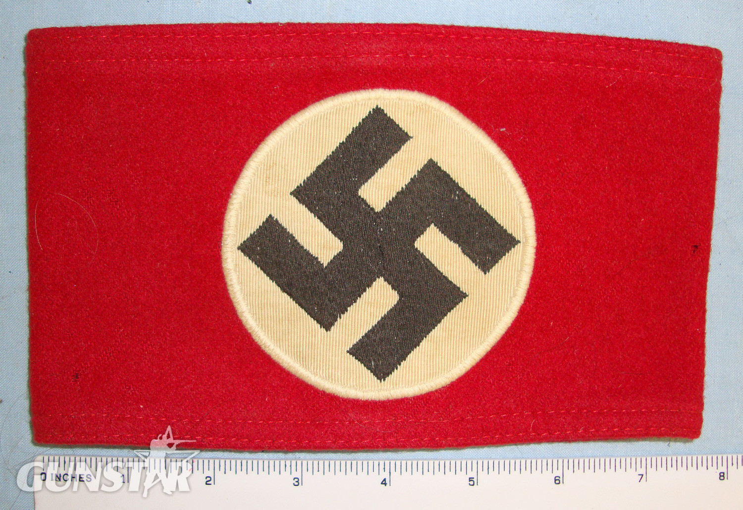 WW2 Era Nazi NSDAP (National Socialist German Workers Party) Heavy 3 Piece Construction Armband. Sn 20751:2  Clothing in 