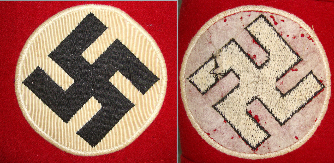 WW2 Era Nazi NSDAP (National Socialist German Workers Party) Heavy 3 Piece Construction Armband. Sn 20751:2  Clothing