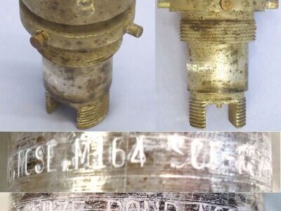 INERT. American, WW2, 1945 Dated, M164 Aircraft Bomb Fuze. Sn - 21438 INERT. American, WW2, 1945 Dated, M164 Aircraft Bomb Fuze. Sn - 21438  Other Ammunition