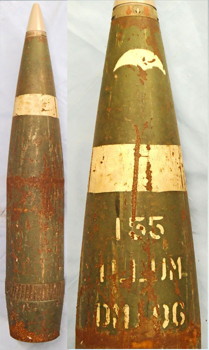 INERT DEACTIVATED. Fired, 155MM NATO FH70 Illuminition Projectile. - O 2000 INERT DEACTIVATED. Fired, 155MM NATO FH70 Illuminition Projectile. - O 2000  Other Ammunition