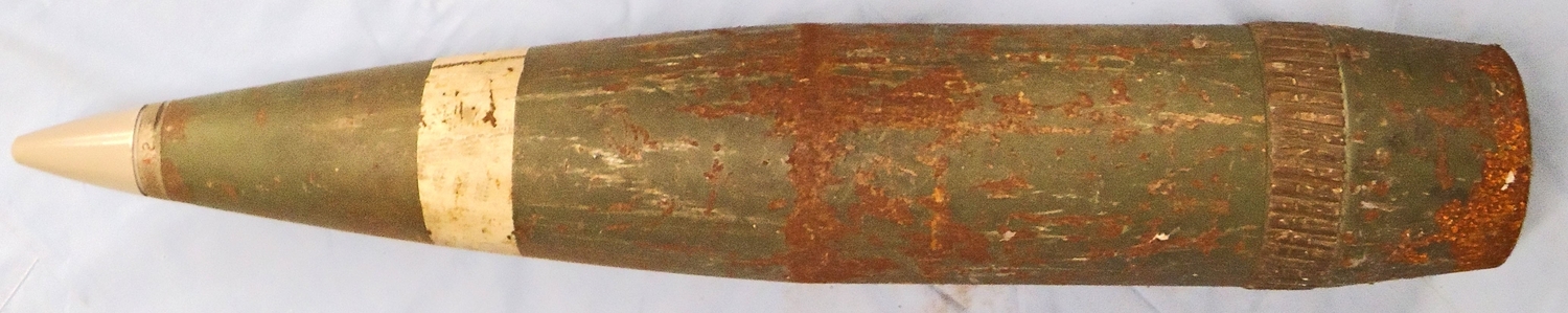 {CATEGORY} - INERT DEACTIVATED. Fired, 155MM NATO FH70 Illuminition Projectile. - O 2000 INERT DEACTIVATED. Fired, 155MM NATO FH70 Illuminition Projectile. - O 2000  Other Ammunition