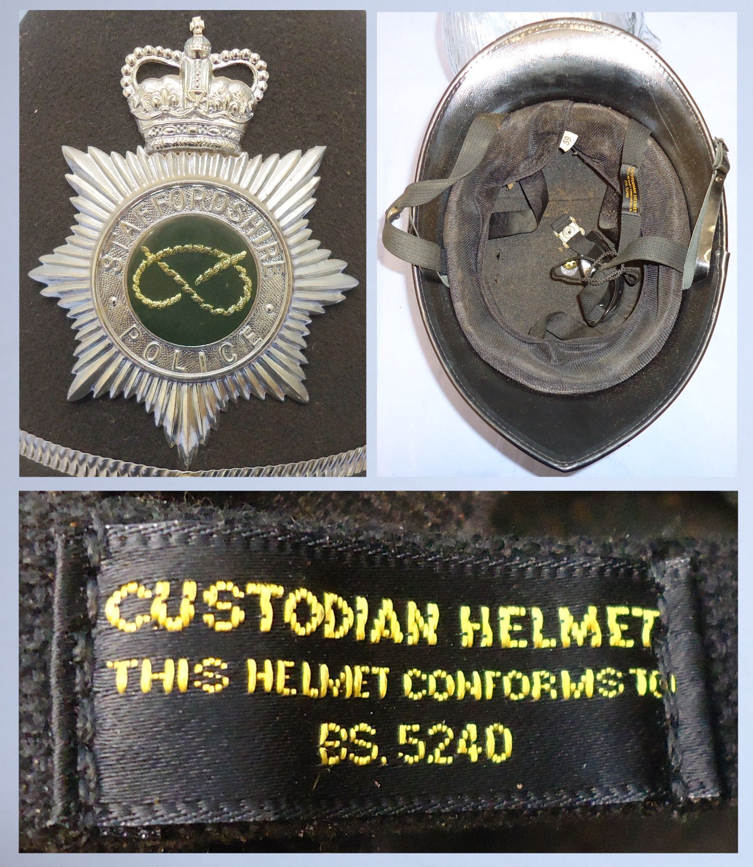  Staffordshire Police Coxcomb Helmet. 21460. Staffordshire Police Coxcomb Helmet. 21460. Antique & Militaria