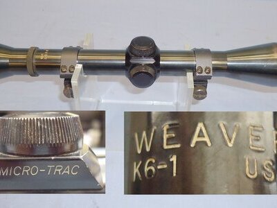 U.S Made Weaver K6-1 32mm 4X Fixed Focus Vintage Hunting Scope with Mounts. OPT 813. U.S Made Weaver K6-1 32mm 4X Fixed Focus Vintage Hunting Scope with Mounts. OPT 813.  Sight & Optic
