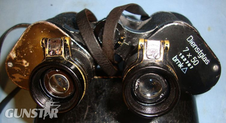  Srb & Stys, Fabrik praeziser Messinstrumente, Prag. (bmk) Cased, WW2 Nazi Cold Climate (Blue Triangle) Dienstglas (Service Glass), 7 X 50  Sight & Optic