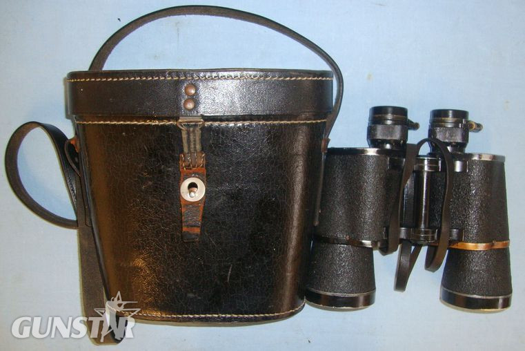 Srb & Stys, Fabrik praeziser Messinstrumente, Prag. (bmk) Cased, WW2 Nazi Cold Climate (Blue Triangle) Dienstglas (Service Glass), 7 X 50  Sight & Optic in 