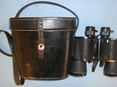 Srb & Stys, Fabrik praeziser Messinstrumente, Prag. (bmk) Cased, WW2 Nazi Cold Climate (Blue Triangle) Dienstglas (Service Glass), 7 X 50  Sight & Optic