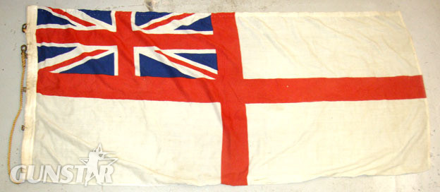 White Ensign Ship’s Flag (68”x32”) With Hanging Rope & Brass Fittings British Cloth Construction Royal Navy White Ensign Ship’s Flag (68”x32”) With Ha Other Accessory in 