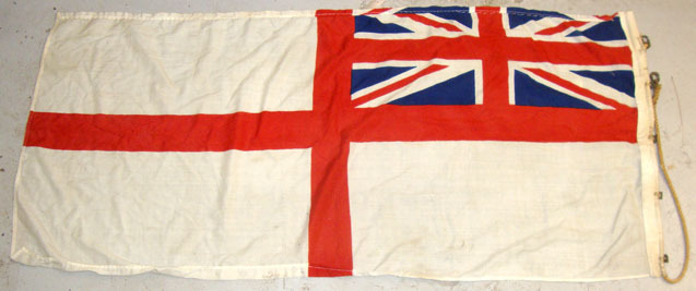 White Ensign Ship’s Flag (68”x32”) With Hanging Rope & Brass Fittings British Cloth Construction Royal Navy White Ensign Ship’s Flag (68”x32”) With Ha Other Accessory