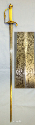 British Thomas Gill Birmingham Warranted 1786 Pattern 5 Ball Spadroon Sword in 
