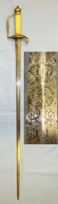 British Thomas Gill Birmingham Warranted 1786 Pattern 5 Ball Spadroon Sword