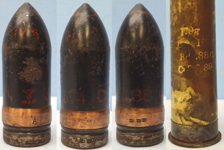  INERT DEACTIVATED. Unfired German WW2, 1937 Dated 3.7cm PAK 36 (37x250) APHE (Armour Piercing High Explosive/Trace) Round With Rare Two Piece Brass And Steel Composite Cartridge Case. Sn - 20078 INERT DEACTIVATED. Unfired German WW2, 1937 Dated 3.7cm PAK 36 (37x250) APHE (Armour Piercing High Explosive/Trace) Round With Rare Two Piece Brass And Steel Composite Cartridge Case. Sn - 20078  Other Ammunition