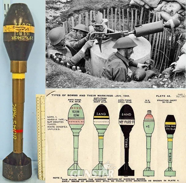 INERT DEACTIVATED. Rare, British WW2, 29mm Blacker Bombard Spigot Practice HE (High Explosive) Mortar. Sn - 22846:78 INERT DEACTIVATED. Rare, British WW2, 29mm Blacker Bombard Spigot Practice HE (High Explosive) Mortar. Sn - 22846:78  Other Ammunition in 