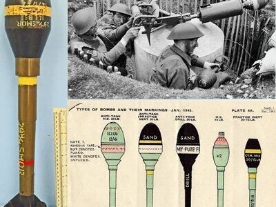 INERT DEACTIVATED. Rare, British WW2, 29mm Blacker Bombard Spigot Practice HE (High Explosive) Mortar. Sn - 22846:78 INERT DEACTIVATED. Rare, British WW2, 29mm Blacker Bombard Spigot Practice HE (High Explosive) Mortar. Sn - 22846:78  Other Ammunition