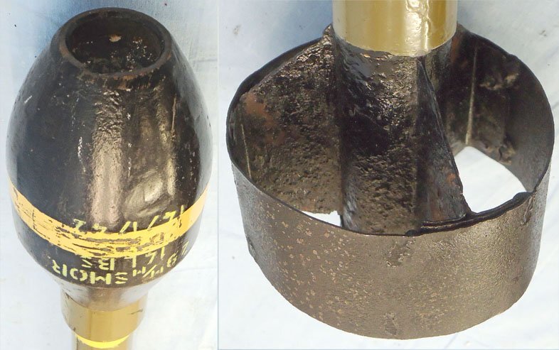 INERT DEACTIVATED. Rare, British WW2, 29mm Blacker Bombard Spigot Practice HE (High Explosive) Mortar. Sn - 22846:78 INERT DEACTIVATED. Rare, British WW2, 29mm Blacker Bombard Spigot Practice HE (High Explosive) Mortar. Sn - 22846:78  Other Ammunition