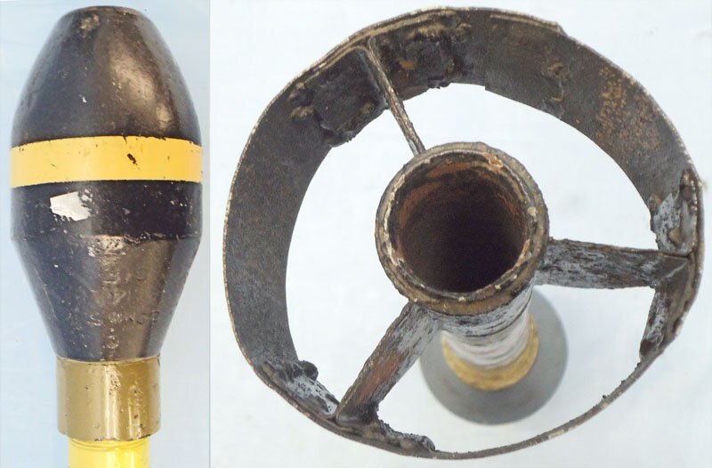  INERT DEACTIVATED. Rare, British WW2, 29mm Blacker Bombard Spigot Practice HE (High Explosive) Mortar. Sn - 22846:78 INERT DEACTIVATED. Rare, British WW2, 29mm Blacker Bombard Spigot Practice HE (High Explosive) Mortar. Sn - 22846:78  Other Ammunition