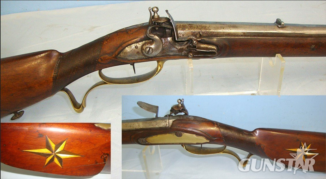 C1750 Continental Form 22 Bore Flintlock Sporting Shotgun With Brass Fittings & Ram Rod. Sn 23640 flintlock shotgun Muzzleloader 20 Bore/gauge in 