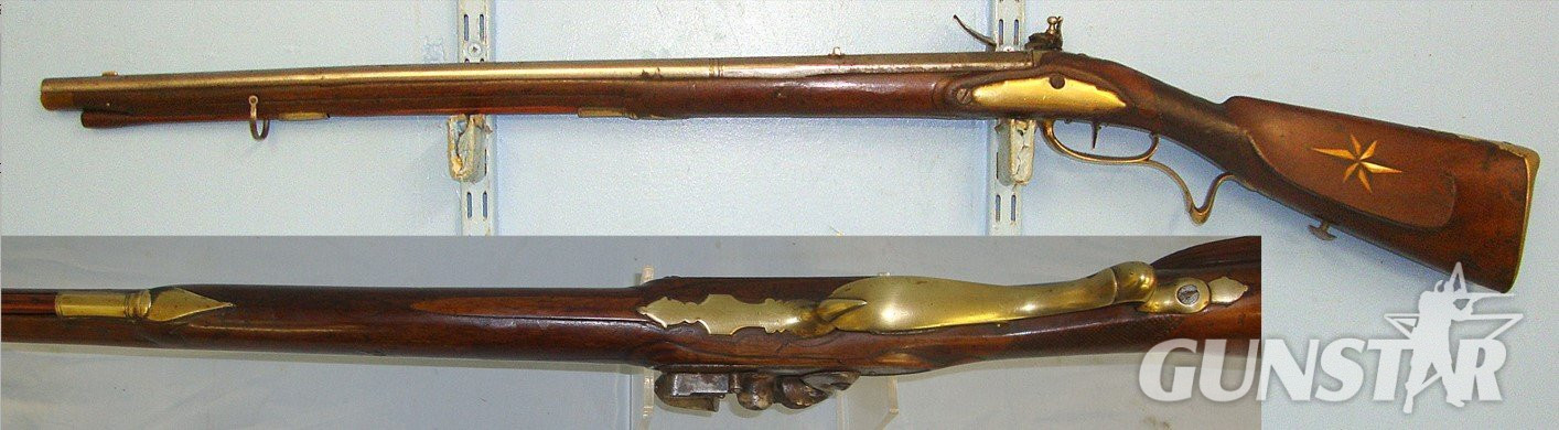  C1750 Continental Form 22 Bore Flintlock Sporting Shotgun With Brass Fittings & Ram Rod. Sn 23640 flintlock shotgun Muzzleloader 20 Bore/gauge