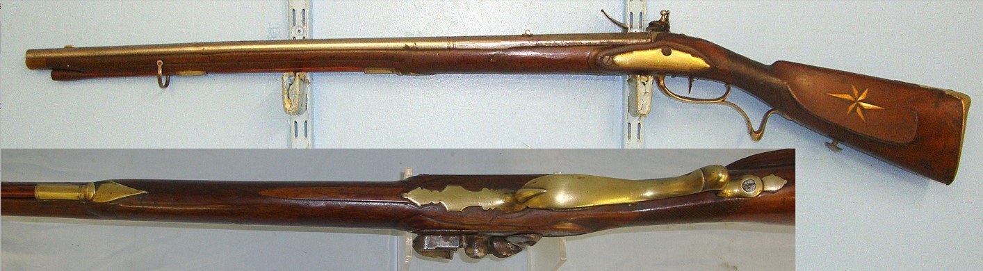  C1750 Continental Form 22 Bore Flintlock Sporting Shotgun With Brass Fittings & Ram Rod. Sn 23640 flintlock shotgun Muzzleloader 20 Bore/gauge
