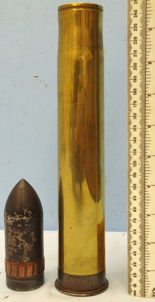  INERT DEACTIVATED. German WW2, 1937 Dated 3.7cm PAK 36 (37x250) APHE (Armour Piercing High Explosive/Trace) Round With Rare Two Piece Brass And Steel Composite Cartridge Case. Sn - 20079 INERT DEACTIVATED. German WW2, 1937 Dated 3.7cm PAK 36 (37x250) APHE (Armour Piercing High Explosive/Trace) Round With Rare Two Piece Brass And Steel Composite Cartridge Case. Sn - 20079  Other Ammunition