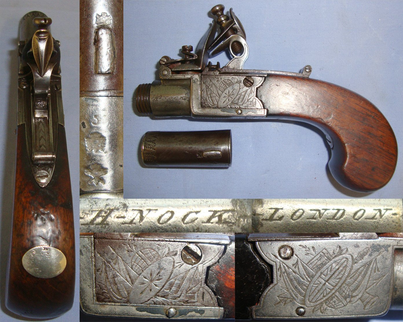 H. Nock With Safety Bolt, Screw Off Barrel & Folding Concealed Trigger. Sn 21393:46 .50 Cal Muzzleloader Muzzleloader
