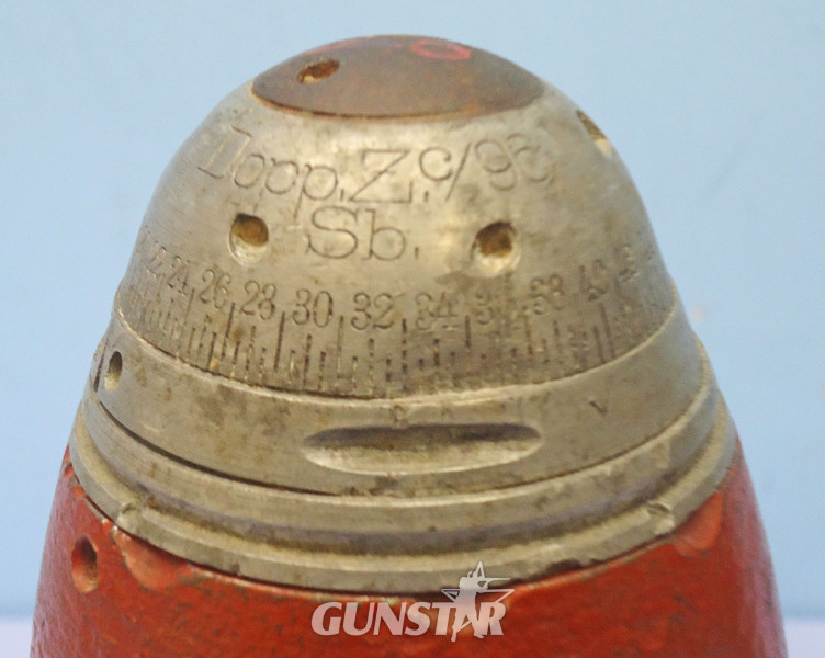 {CATEGORY} - INERT DEACTIVATED. German WW1, 1915 Dated 77mm (77x229R) Shrapnel Round. Sn - 20428 INERT DEACTIVATED. German WW1, 1915 Dated 77mm (77x229R) Shrapnel Round. Sn - 20428  Other Ammunition in 