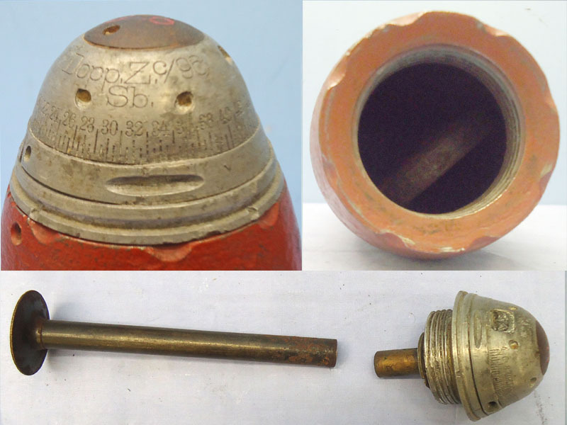  INERT DEACTIVATED. German WW1, 1915 Dated 77mm (77x229R) Shrapnel Round. Sn - 20428 INERT DEACTIVATED. German WW1, 1915 Dated 77mm (77x229R) Shrapnel Round. Sn - 20428  Other Ammunition