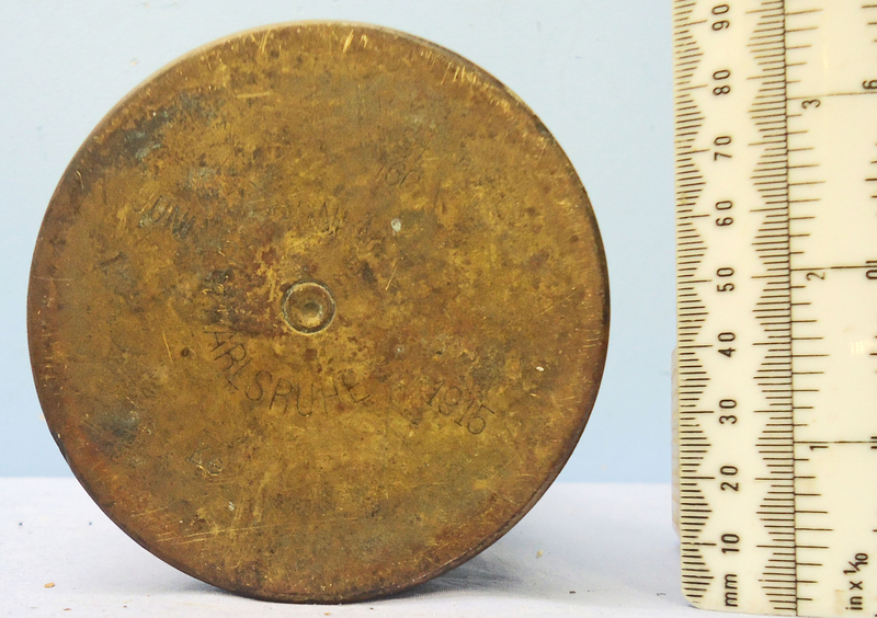 INERT DEACTIVATED. German WW1, 1915 Dated 77mm (77x229R) Shrapnel Round. Sn - 20428 INERT DEACTIVATED. German WW1, 1915 Dated 77mm (77x229R) Shrapnel Round. Sn - 20428  Other Ammunition 