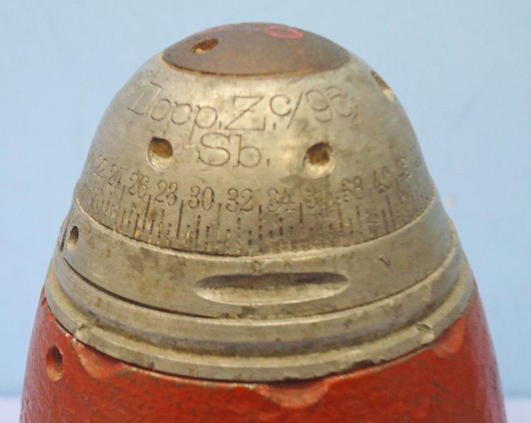 {CATEGORY} - INERT DEACTIVATED. German WW1, 1915 Dated 77mm (77x229R) Shrapnel Round. Sn - 20428 INERT DEACTIVATED. German WW1, 1915 Dated 77mm (77x229R) Shrapnel Round. Sn - 20428  Other Ammunition in 