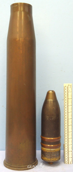 DEACTIVATED INERT. WW2 1945 dated Unfired British 17pr (76.2 x 583R) Armour Piercing Discarding Sabot/Trace (APDS/T) Round. - O 1915 DEACTIVATED INERT. WW2 1945 dated Unfired British 17pr (76.2 x 583R) Armour Piercing Discarding Sabot/Trace (APDS/T) Round. - O 1915  Other Ammunition - {CATEGORY} in 