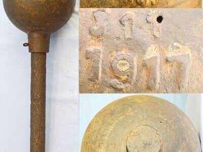 INERT DEACTIVATED. Original, 1917 Dated, British, High Explosive (HE) 2 Inch Medium Trench Mortor. - O 2238 INERT DEACTIVATED. Original, 1917 Dated, British, High Explosive (HE) 2 Inch Medium Trench Mortor. - O 2238  Other Ammunition