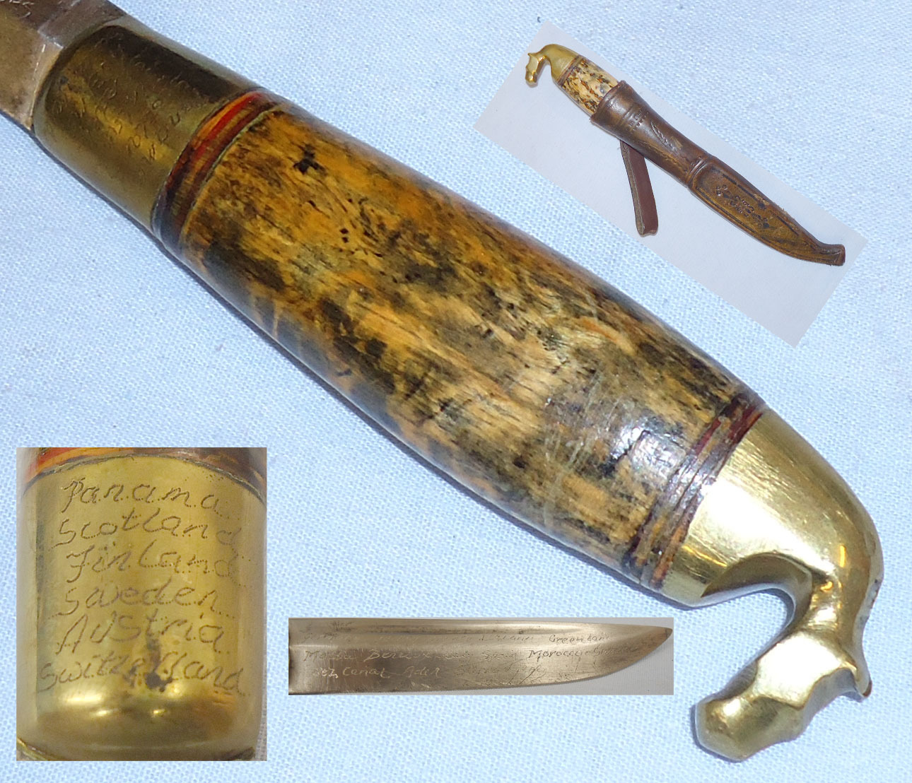 Scandinavian ‘Puukko’ Knife and Leather Sheath. 21043. Knive
