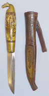 Scandinavian ‘Puukko’ Knife and Leather Sheath. 21043. Knive