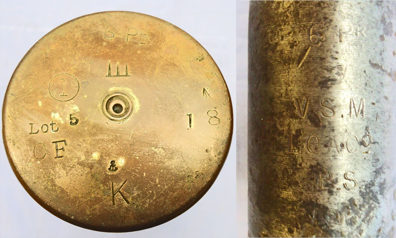 DEACTIVATED INERT. RARE, British Unfired WW 1, 1918 Dated, Naval Vickers 3 Pounder, (47x411R) High Explosive Common Pointed Round. - O 1831 DEACTIVATED INERT. RARE, British Unfired WW 1, 1918 Dated, Naval Vickers 3 Pounder, (47x411R) High Explosive Common Pointed Round. - O 1831  Other Ammunition