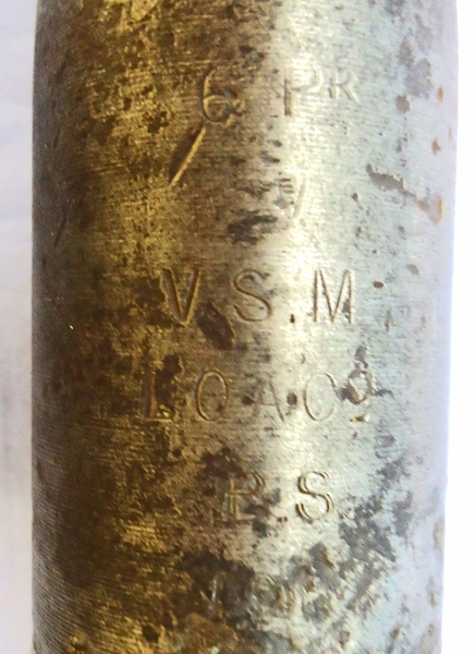 {CATEGORY} - DEACTIVATED INERT. RARE, British Unfired WW 1, 1918 Dated, Naval Vickers 3 Pounder, (47x411R) High Explosive Common Pointed Round. - O 1831 DEACTIVATED INERT. RARE, British Unfired WW 1, 1918 Dated, Naval Vickers 3 Pounder, (47x411R) High Explosive Common Pointed Round. - O 1831  Other Ammunition in 