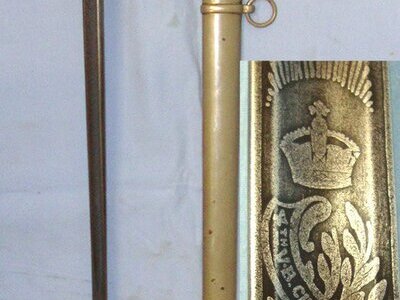 1901-1910 British 4th Volunteer Battalion Cheshire Regiment 1897 Pattern Infantry Officer\\\'s Sword With Blued & Etched Blade By Hobson & Sons London & Scabbard. Sn 22426:56 Sword