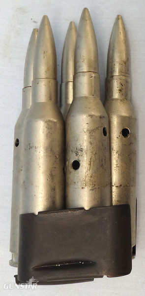 INERT DEACTIVATED. Russian, PRTS 14.5mm Anti-Tank Rifle Clip Of 5 Dummy Rounds. Sn - 20080 INERT DEACTIVATED. Russian, PRTS 14.5mm Anti-Tank Rifle Clip Of 5 Dummy Rounds. Sn - 20080  Other Ammunition - {CATEGORY} in 