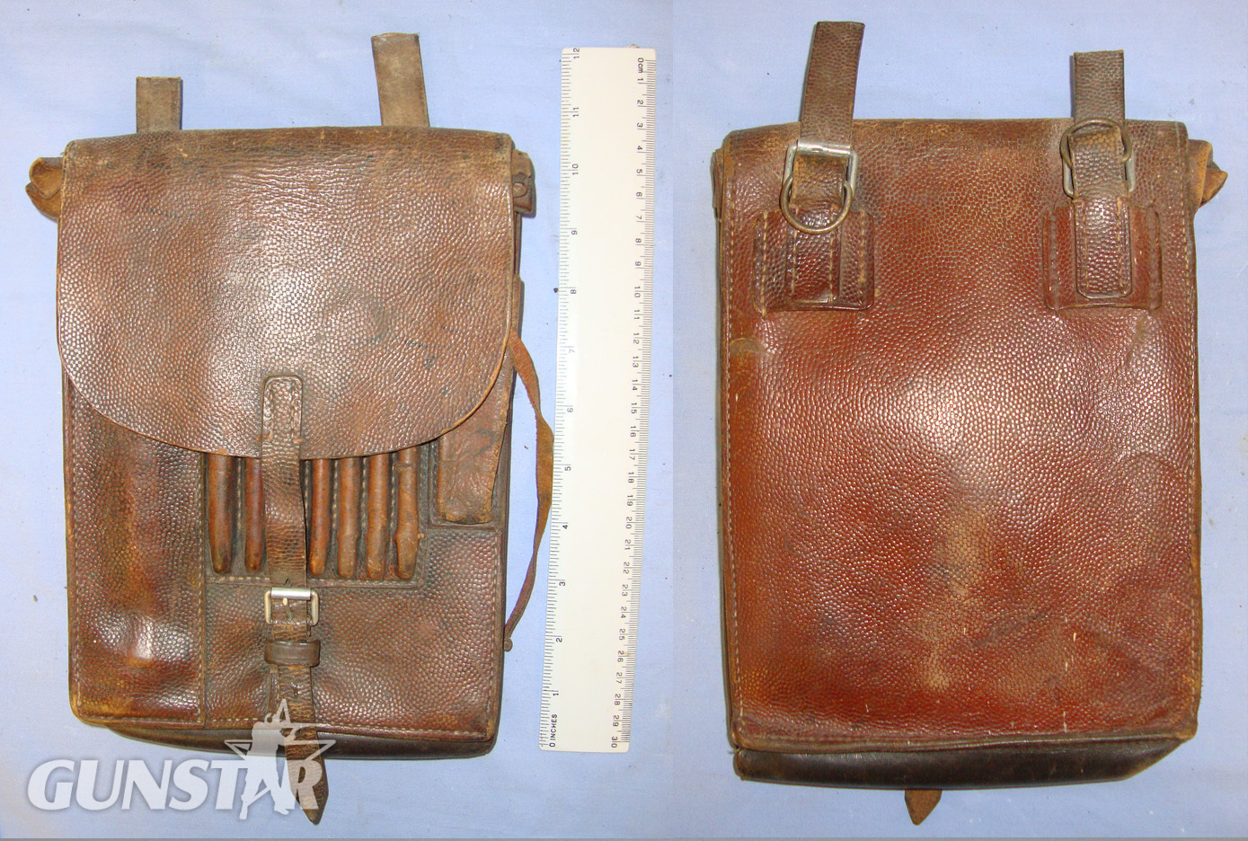  WW2 Era Nazi German Army Officer’s Leather Map Case With 2 1943 dated Maps ‘Ostfront Mit Nahen Osten (Eastern Front With Middle East) & Nr 10 Sud Ost St Valery (South East France) Map Log Sheets & 2 Original Period Pencils. Sn 20930  Other Accessory