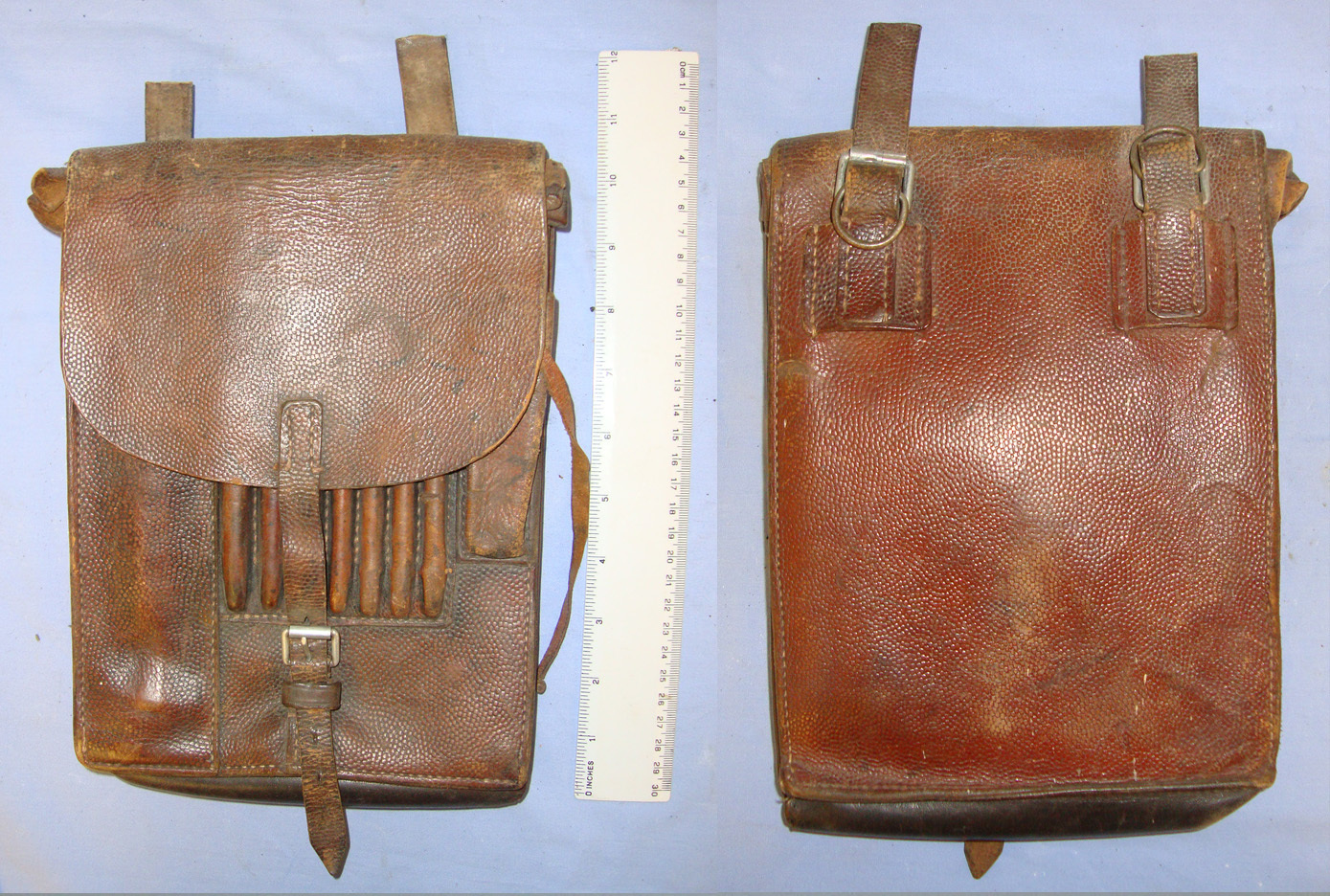  WW2 Era Nazi German Army Officer’s Leather Map Case With 2 1943 dated Maps ‘Ostfront Mit Nahen Osten (Eastern Front With Middle East) & Nr 10 Sud Ost St Valery (South East France) Map Log Sheets & 2 Original Period Pencils. Sn 20930  Other Accessory