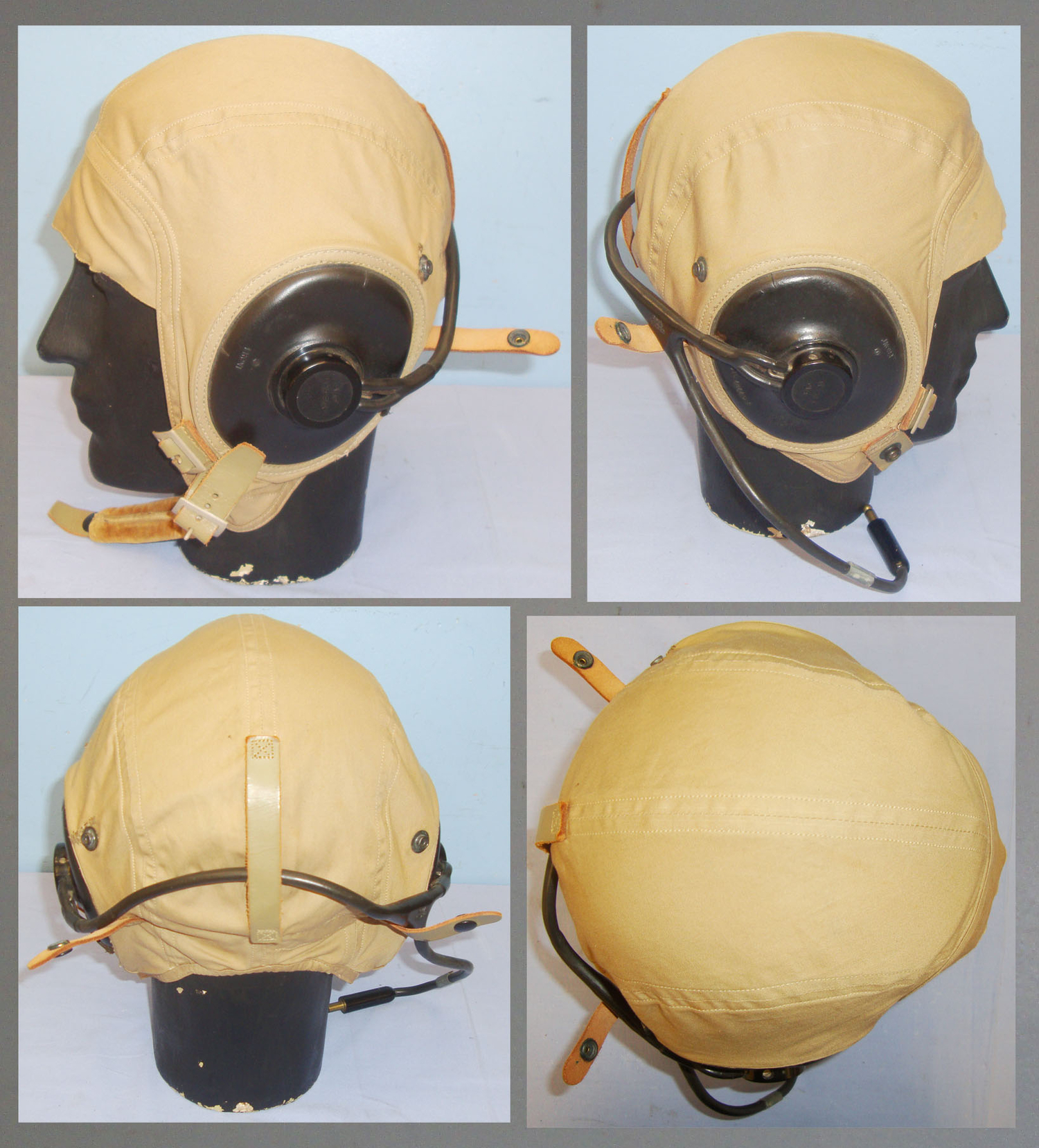Excellent WWII US Navy/Marine Corps AN6540-3s Summer Flying Helmet with Full Wiring Looms. 20976. Excellent WWII US Navy/Marine Corps AN6540-3s Summer Flying Helmet with Full Wiring Looms. 20976. Clothing