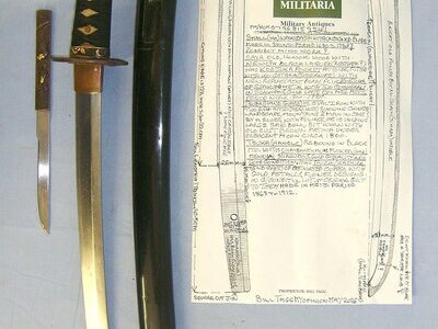ANCIENT BLADE**Japanese Shinto Period 1680-1788 Mino School Work Ko (Small) Wakizashi Sword With Ko-Gatana (Side Knife), Scabbard & UK Expert Assessment. ED 3053 Sword