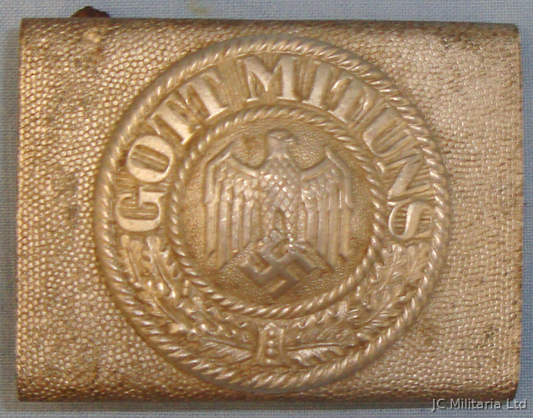 A 1937 Nazi German Army Buckle imprinted - ‘GOTT MIT UNS’ ‘God is with us’. N 87 A 1937 Nazi German Army Buckle imprinted - ‘GOTT MIT UNS’ ‘God is with us’. N 87 Antique & Militaria in 