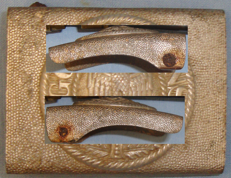  A 1937 Nazi German Army Buckle imprinted - ‘GOTT MIT UNS’ ‘God is with us’. N 87 A 1937 Nazi German Army Buckle imprinted - ‘GOTT MIT UNS’ ‘God is with us’. N 87 Antique & Militaria