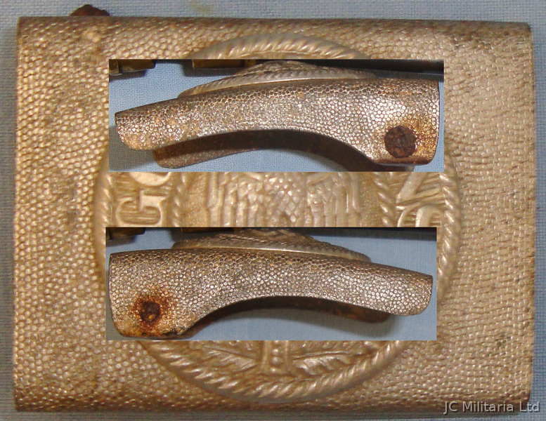  A 1937 Nazi German Army Buckle imprinted - ‘GOTT MIT UNS’ ‘God is with us’. N 87 A 1937 Nazi German Army Buckle imprinted - ‘GOTT MIT UNS’ ‘God is with us’. N 87 Antique & Militaria