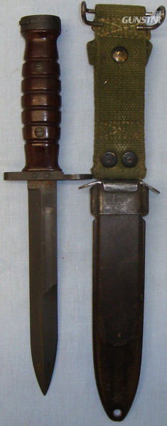 Dutch M4 Bayonet for the M1 Carbine, Scabbard and Frog. BAYO 761. Bayonet in 