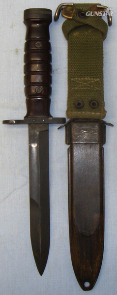  Dutch M4 Bayonet for the M1 Carbine, Scabbard and Frog. BAYO 761. Bayonet