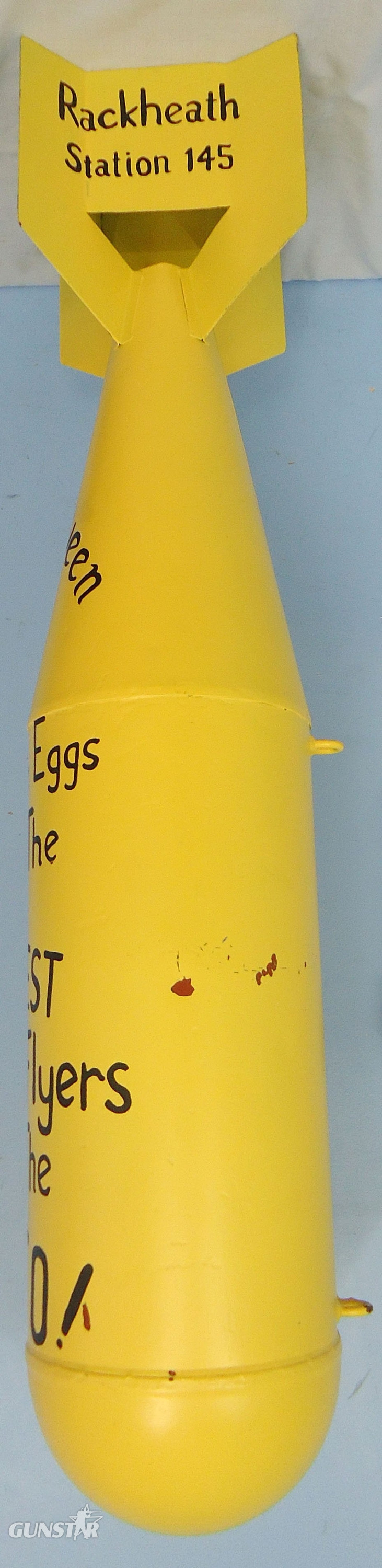 INERT DEACTIVATED. WW2, 467th Bomb Group, Station 145, Rackenheath, Norfolk ‘Gate Guardian’ M28A2 Practice Bomb with Inscription to European Theatre Operatons. Sn - 22846:92 INERT DEACTIVATED. WW2, 467th Bomb Group, Station 145, Rackenheath, Norfolk ‘Gate Guardian’ M28A2 Practice Bomb with Inscription to European Theatre Operatons. Sn - 22846:92  Other Ammunition - {CATEGORY}