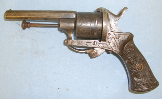 Lepage (Liège) 7mm Pinfire Obsolete Calibre 6 Shot Double Action Revolver With Ornate Tooled Fo 7mm Revolver