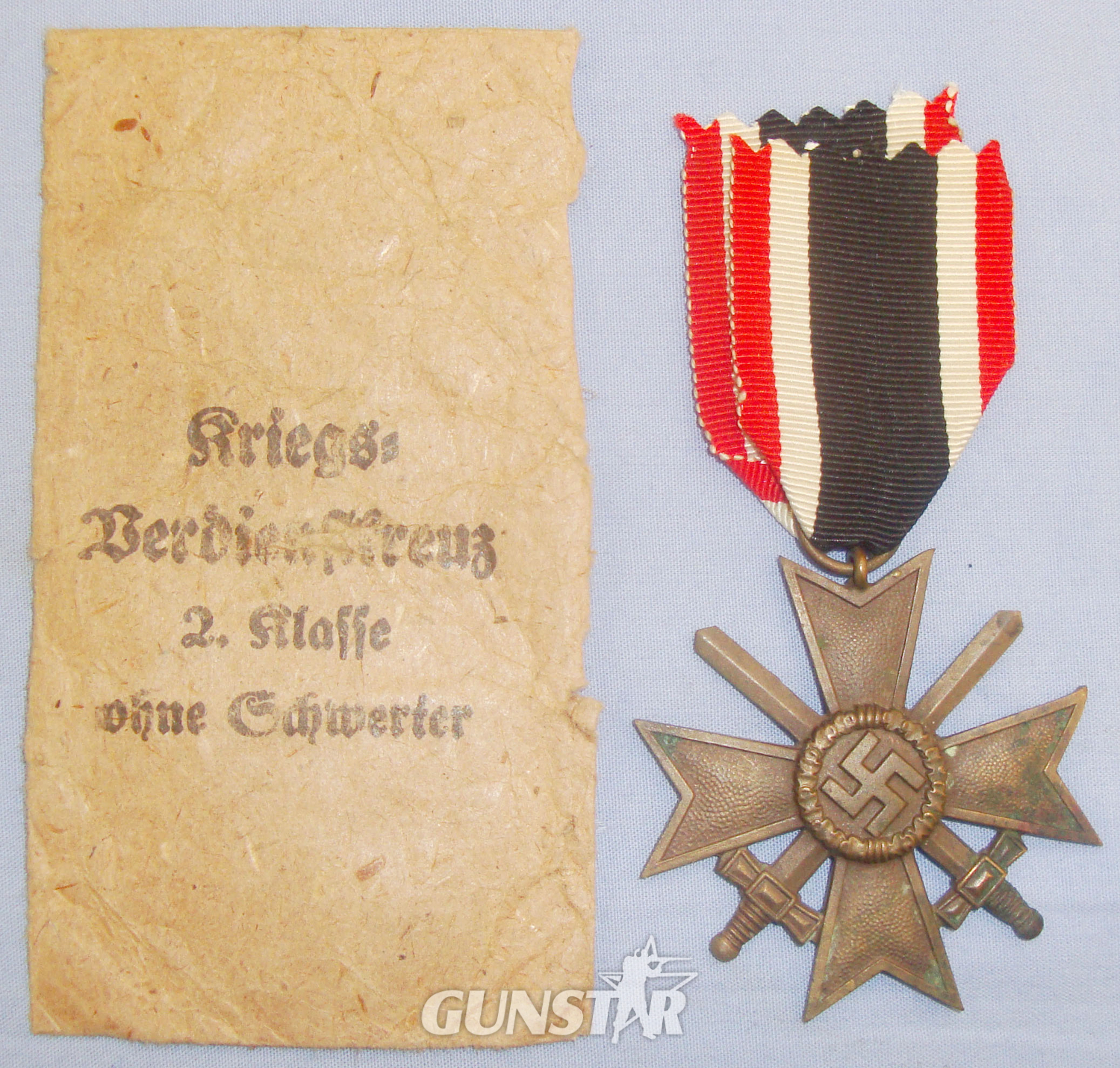 1939 Nazi 2nd Class War Merit Cross Ribbon & Original Packet of Issue. N 137. 1939 Nazi 2nd Class War Merit Cross Ribbon & Original Packet of Issue. N 137. Antique & Militaria in 