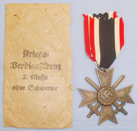 1939 Nazi 2nd Class War Merit Cross Ribbon & Original Packet of Issue. N 137. 1939 Nazi 2nd Class War Merit Cross Ribbon & Original Packet of Issue. N 137. Antique & Militaria